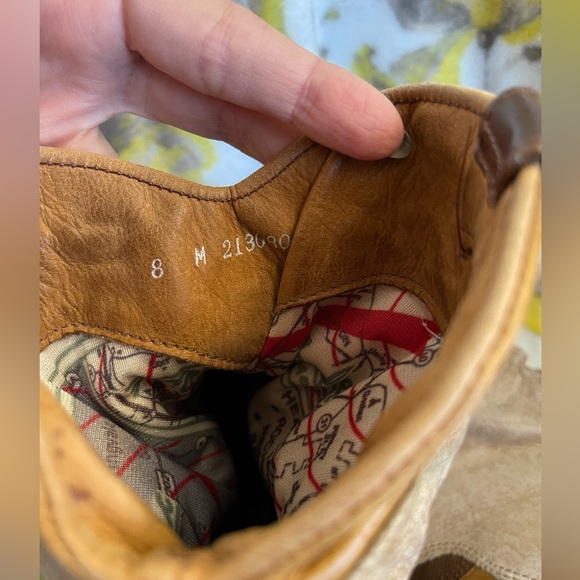 Vintage Zodiac Silver Metal Tipped Star Brown Leather Cowboy Cowgirl Boots 8M - Picture 11 of 13